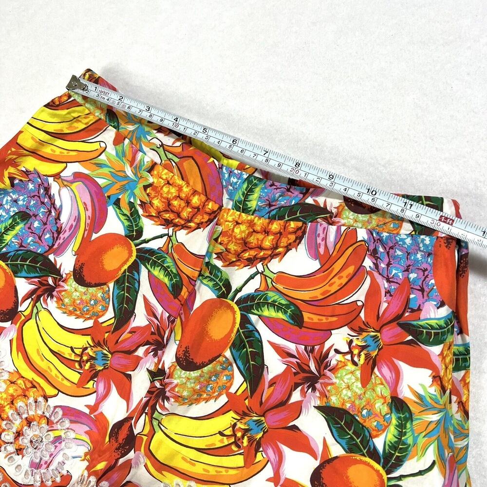 AQUA Fruit Print Shorts Women’s XS Cotton Eyelet Scalloped Multicolored NWT - Picture 4 of 13